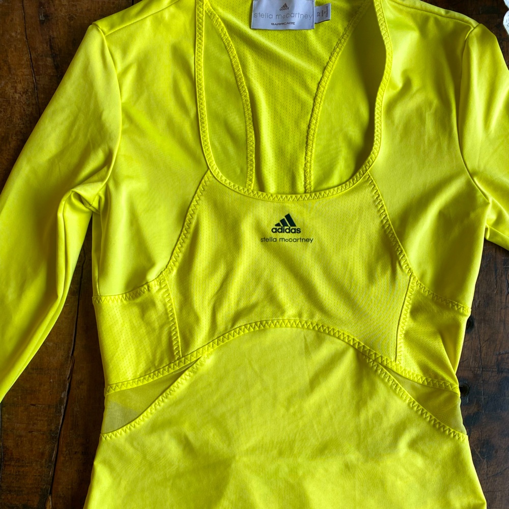 Adidas Stella McCartney Yellow athletic top with scoop neck